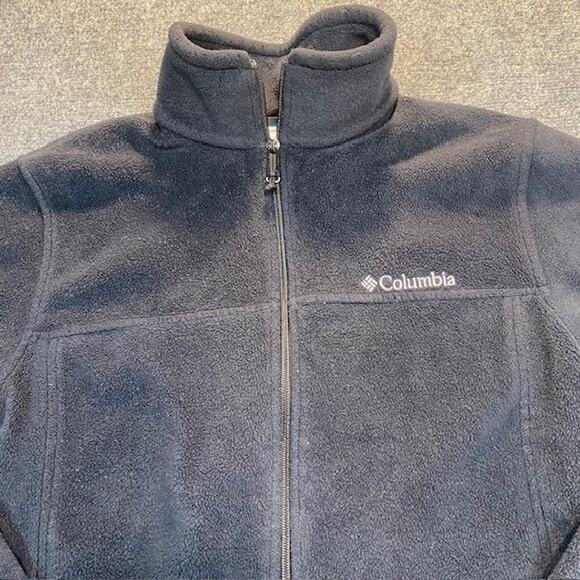 Columbia Black Zip Up Jacket Mens Medium Fleece Sportswear - Picture 2 of 10